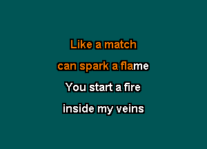 Like a match
can spark a name

You start a fire

inside my veins