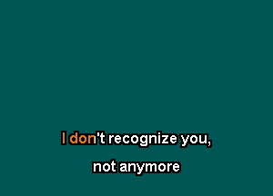 ldon't recognize you,

not anymore