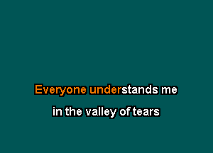 Everyone understands me

in the valley of tears