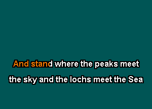 And stand where the peaks meet

the sky and the lochs meet the Sea
