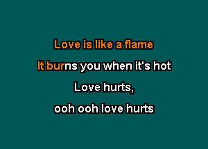 Love is like a flame

It burns you when it's hot

Love hurts,

ooh ooh love hurts