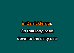in Carrickfergus

On that long road

down to the salty sea