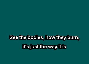See the bodies, how they burn,

it'sjust the way it is