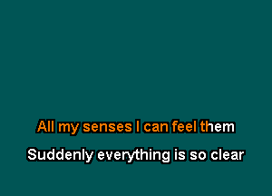 All my senses I can feel them

Suddenly everything is so clear