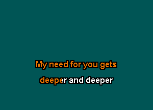 My need for you gets

deeper and deeper