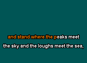 and stand where the peaks meet

the sky and the loughs meet the sea,