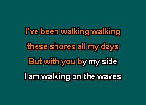 I've been walking walking

these shores all my days

But with you by my side

I am walking on the waves