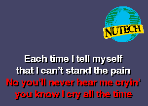 Each time I tell myself
that l can,t stand the pain