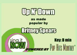 011mm

as made
popular by

.- . . Britney Smears

. w) Item 8 mln
- mm W11 Hm MIIIIIHW
