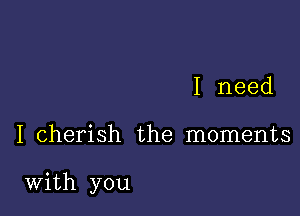 I need

I cherish the moments

With you