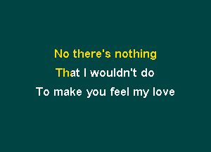 No there's nothing
That I wouldn't do

To make you feel my love