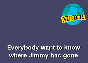 Everybody want to know
where Jimmy has gone