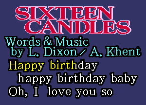 8 EGU N

3
Words 8L MusiDc
by L. DiX0n A. Khent

Happy birthday
happy birthday baby
Oh, I love you so