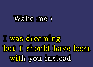 Wake me 1

I was dreaming
but I should have been
with you instead