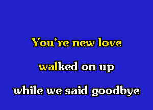 You're new love

walked on up

while we said goodbye