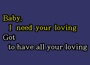 Baby,
I need your loving

Got
to have all your loving