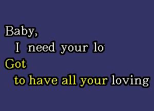 Baby,
I need your 10'

Got
to have all your loving