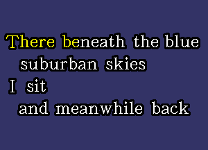 There beneath the blue
suburban skies

I sit
and meanwhile back