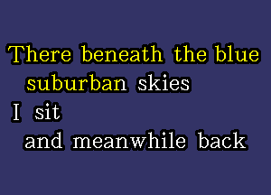 There beneath the blue
suburban skies

I sit
and meanwhile back