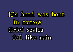 His head was bent
in sorrow

Grief scales
fell like rain