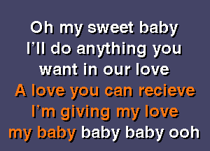 Oh my sweet baby
VII do anything you
want in our love
A love you can recieve
Fm giving my love
my baby baby baby ooh