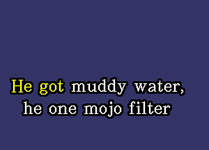 He got muddy water,
he one mojo filter