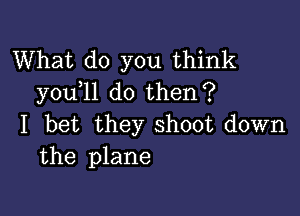 What do you think
you 11 do then?

I bet they shoot down
the plane