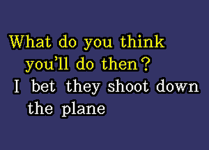 What do you think
you 11 do then?

I bet they shoot down
the plane