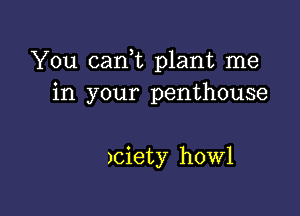 You cani plant me
in your penthouse

)ciety howl