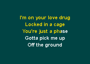 I'm on your love drug
Locked in a cage
You're just a phase

Gotta pick me up
Off the ground