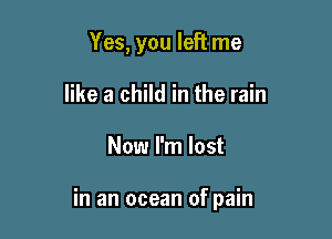 Yes, you left me
like a child in the rain

Now I'm lost

in an ocean of pain