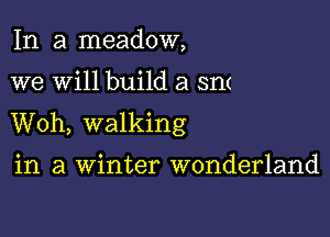 In a meadow,

we will build a 3m

Woh, walking

in a winter wonderland