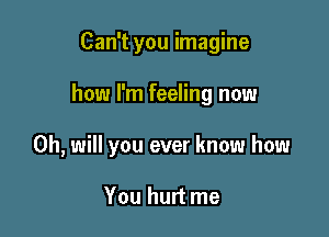 Can't you imagine

how I'm feeling now

Oh, will you ever know how

You hurt me