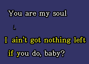 You are my soul

I ainT got nothing left

if you do, baby?