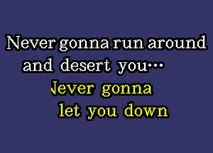 Never gonna run around
and desert youm

Jever gonna
let you down