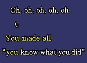 Oh, oh, oh, oh, oh
(

You made all

( you know what you didn