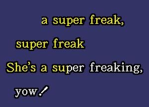 a super freak,

super f reak

Sheb a super freaking,

yow!