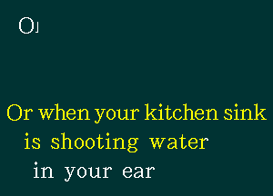 Or When your kitchen sink
is shooting water
in your ear