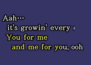 Aahooo
ifs growif every (

You for me
and me for you, ooh