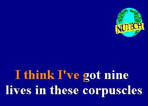 I think I've got nine
lives in these corpuscles