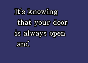 1133 knowing

that your door
is always open
and