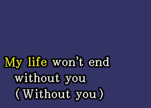 My life worft end
Without you
(Without you)