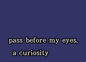 pass before my eyes,

a curiosity