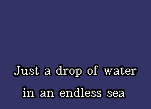 Just a drop of water

in an endless sea