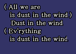 ( All we are
is dust in the Wind)
Dust in the Wind

( Exfrything
is dust in the Wind