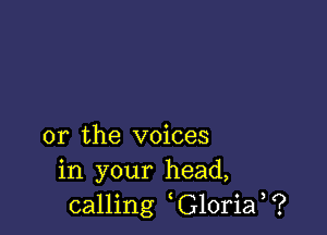 or the voices
in your head,
calling G10ria ?