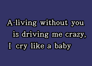 A-living without you

is driving me crazy,

I cry like a baby