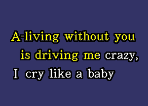 A-living without you

is driving me crazy,

I cry like a baby