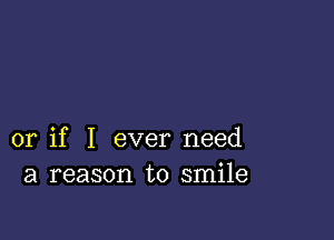 or if I ever need
a reason to smile