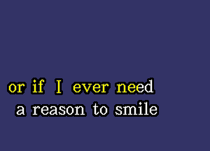 or if I ever need
a reason to smile